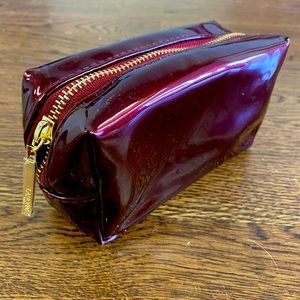 Lancôme cosmetic bag Patent leather ruby red gold hardware